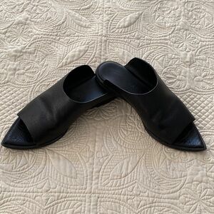 Chic Black Leather Mules